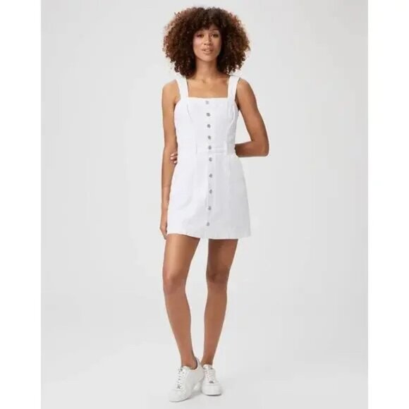 PAIGE | Dresses | Paige Maddy Denim Sleeveless Button Up Dress In White  Womens Size 2 | Poshmark